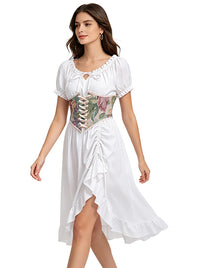 Wide Corset Belt Renaissance Floral Structured Corset Belts Side View