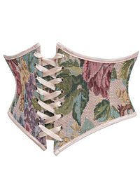 Vintage Half Corset Embroidered Ren Faire Corset for Dress Back View