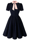 KILLREAL Women's 1950s Vintage Business Casual Office Work A-Line Dress Pink Main Image