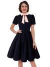 Women's 1950s Vintage Short Sleeve Dress Model View