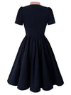 Casual Office Work A-Line Cocktail Dress Back View