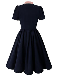 Lässiges A-Linien-Cocktailkleid für die Büroarbeit, Rückansicht