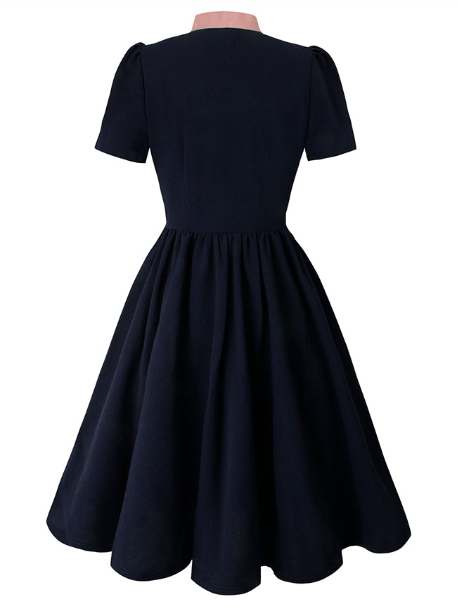 Lässiges A-Linien-Cocktailkleid für die Büroarbeit, Rückansicht