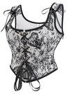 Women Lace Up Corset Top with Straps Back View