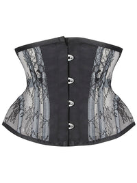 Charmian Women's Floral Lace Mesh Underbust Corset Steel Boned Waist Cincher Main Image