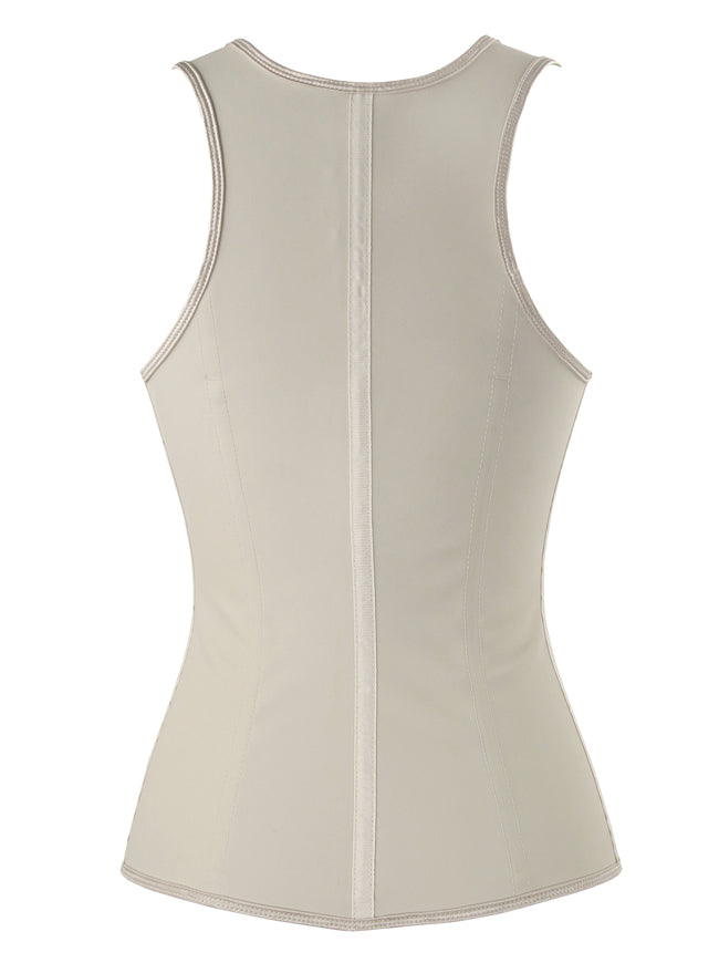 Womens Latex Waist Training Gym Workout Cheap Underbust Vest Corset Tops Back View