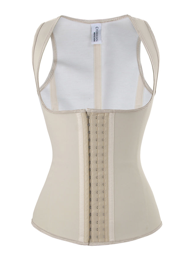 Latex Underbust Waist Trainer Cincher Steel Boned Corset Vest