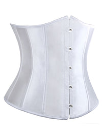 Einzigartiges, modisches Satin-Bustier-Korsett mit Schnürung und Stäbchen, weiß