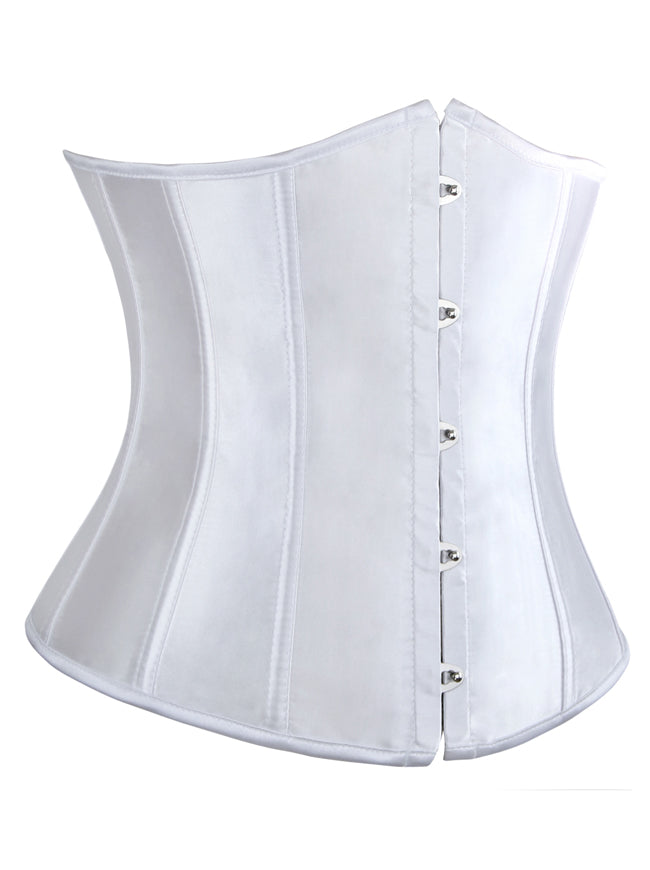 Einzigartiges, modisches Satin-Bustier-Korsett mit Schnürung und Stäbchen, weiß