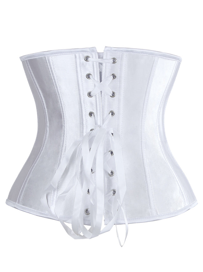 Burlesque-Schnürkorsett für Brautkleider, Weiß