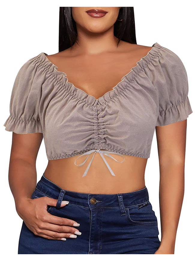 Qadın Yay Südçü Crop Top Model Görünüşü