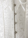 Women's Vintage Satin Boned Lace up Overbust Corset Bustier White Detail View