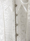 Women's Vintage Satin Boned Lace up Overbust Corset Bustier White Detail View
