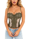 Womens Strappy Lace Corset Top Side View