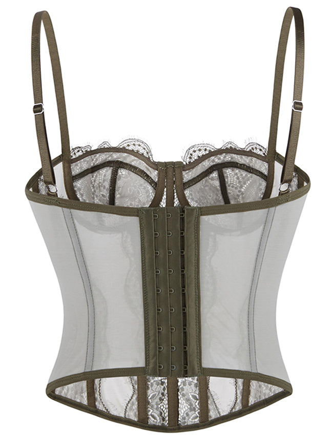 Mesh Lace Bustier Tops for Concert Party Club Detail View