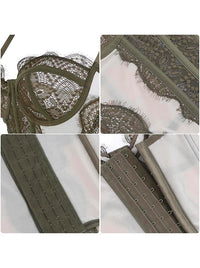 Mesh Corset Top with Straps Push Up Detail View