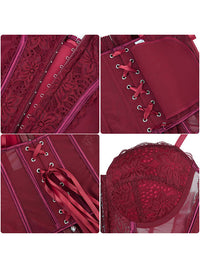 Womens Lace Up Boned Corset for Party Club Detail View