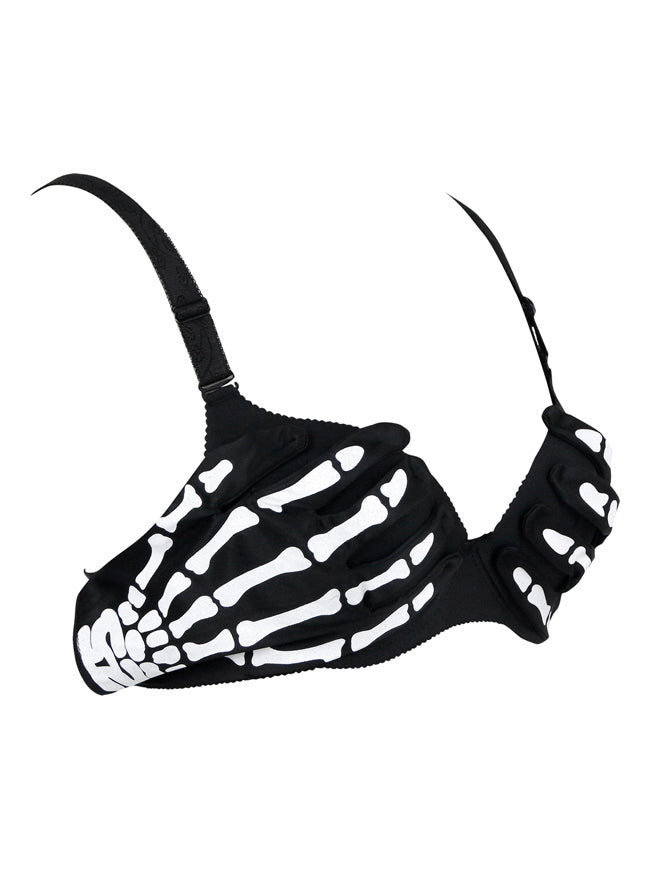 Steampunk Halloween Skull Skeleton Clubwear Party Bra Crop Top Black / 80 Steampunk Halloween Skull Skeleton Clubwear Party Bra Crop Top Black / 80