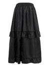 Steampunk Retro Elastic Ruffled Irregular High Low Party Skirt Back View