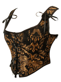 Vintage Floral Corset with Straps Back View