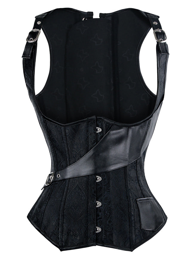 Punk Gothic Alt Büst Bel Təlimi Polad Sümüklü Korset