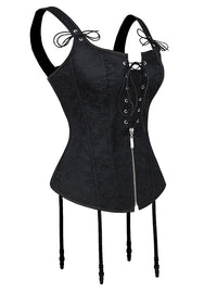 Bustiers Steampunk goottilainen Halloween keskiaikainen Jacquard ylikuormittunut korsetti ylhäältä katsottuna