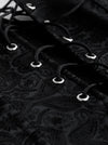 Classical Vintage Lace Up Jacquard Renaissance Vest Overbust Corset Tops Detail View