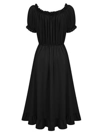 Renaissance Dresses for Women Chemise Dress Black Back View