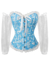 Renaissance Off Shoulder Jacquard Floral Overbust Corset Top