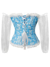 Elegant Renaissance Floral Lace Up Waist Training Workout Overbust Corset Main View