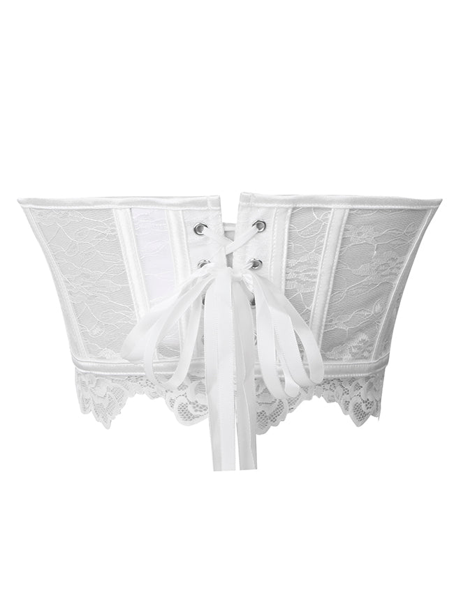 Strapless Summer Boned Corset Top Back Lace Up Back View