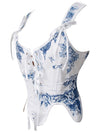 Victorian Push Up Bustier Going Out Crop Top Back View