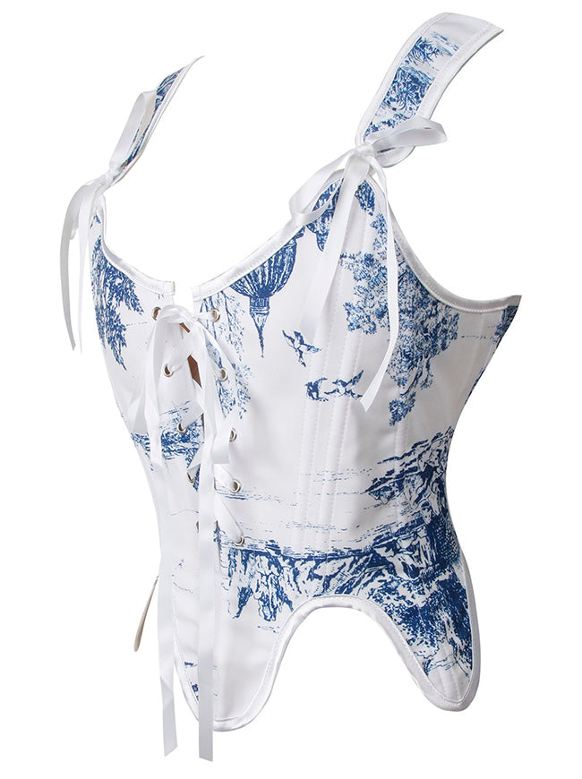 Victorian Push Up Bustier Going Out Crop Top Back View