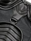 Classical Rock n Roll Retro Rockabilly Nostalgic Lady Black Leather Punk Gothic Halter Plus Size Corset Tops Detail View