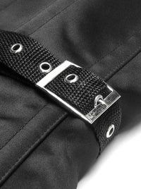 Vintage Black Steampunk Busk Closure Waist Training Corset Tops Detail View-2