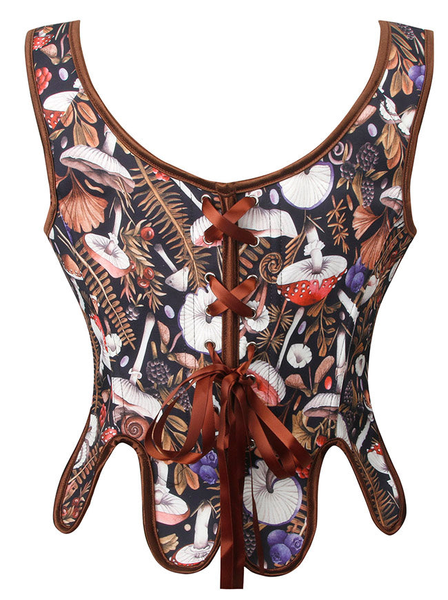 Womens Brown Corset Top Side View