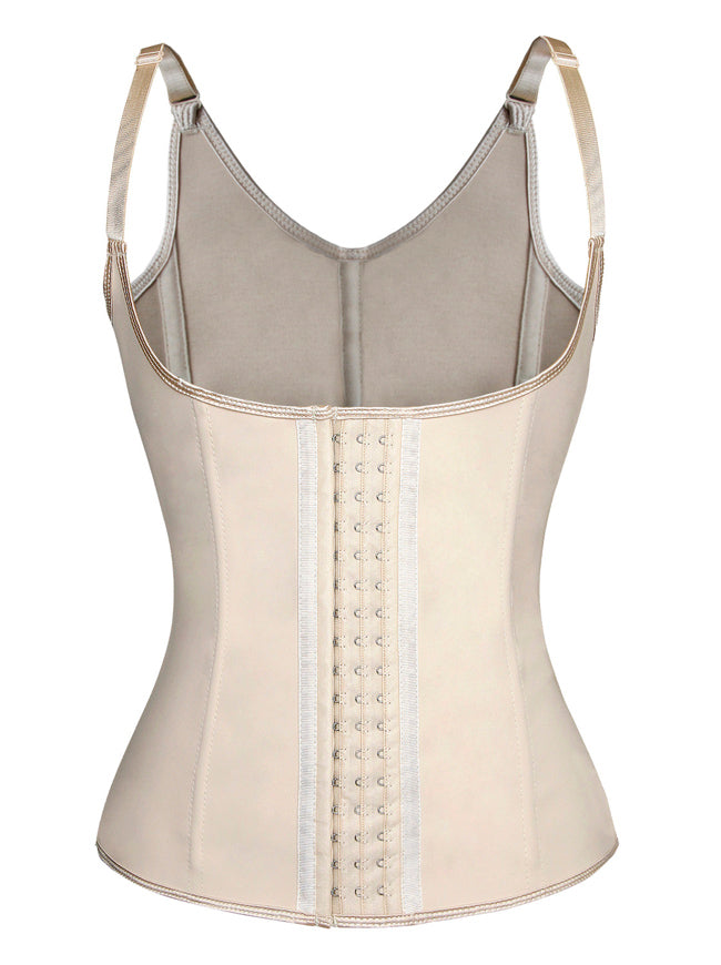 Latex Underbust Waist Training Cincher Steel Boned Body Shaper Corset Vest