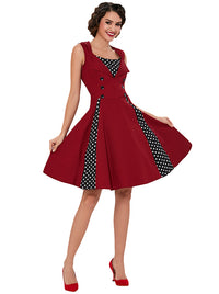Retro Plus Size Polka Dots Cocktail Dresses Model View