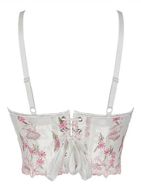 Top corsé bordado para mujer, ideal para salir en verano (vista trasera)