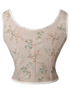 Renfaire Lace Up Flower Corset Vest Detail View