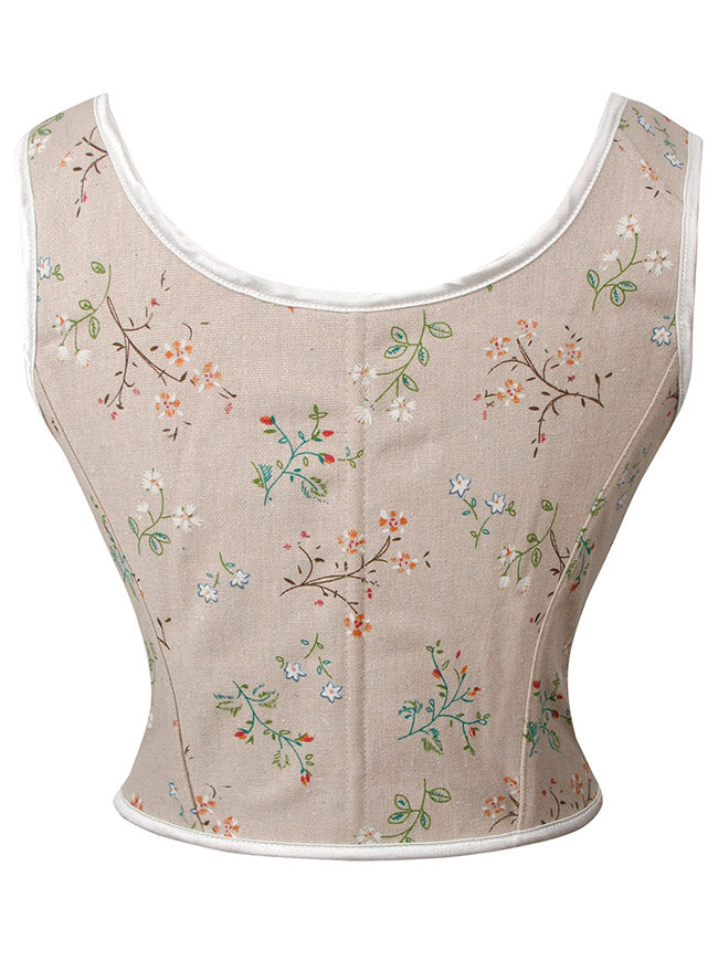 Renfaire Lace Up Flower Corset Vest Detail View