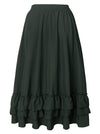 Vintage Ruffle Layered Pleated Skirt Back View