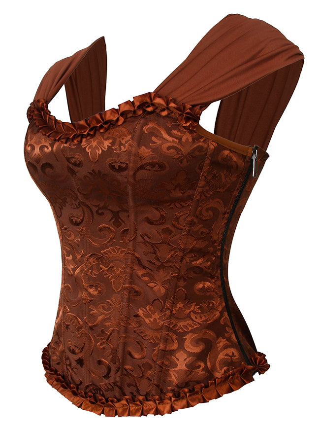 Top tipo corsé bustier con volantes para cosplay de cuento de hadas de Halloween (vista trasera)
