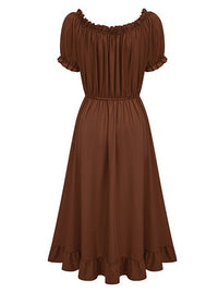 Renaissance Pirate Cosplay Dress for Women Peasant Dress Back View