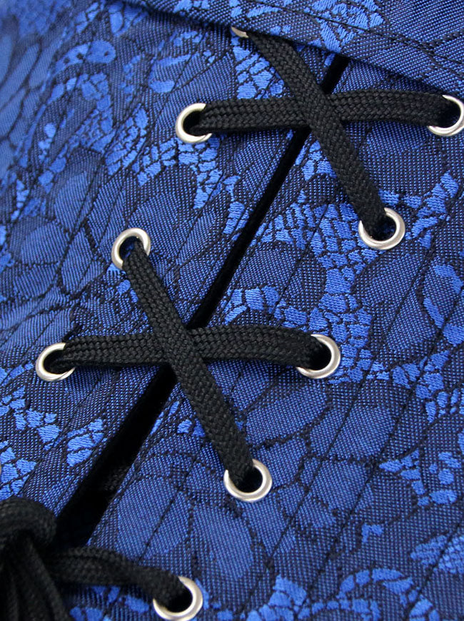 Victorian Gothic Brocade Boning Lacing Bustier Corset with Jacket