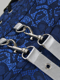 Vintage Retro Steel Boning Brocade Lace Up Overbust Corset Bustier