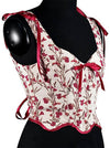 Women's Floral Print Corset Top Apricot Detail View