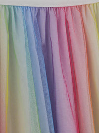 Rainbow A Line Tulle Tutu Knee Length Skirts Detail View
