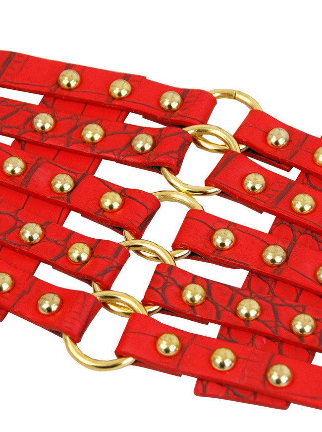 Punk Retro Faux Leather Elastic Symmetrical Waist Corset Belt