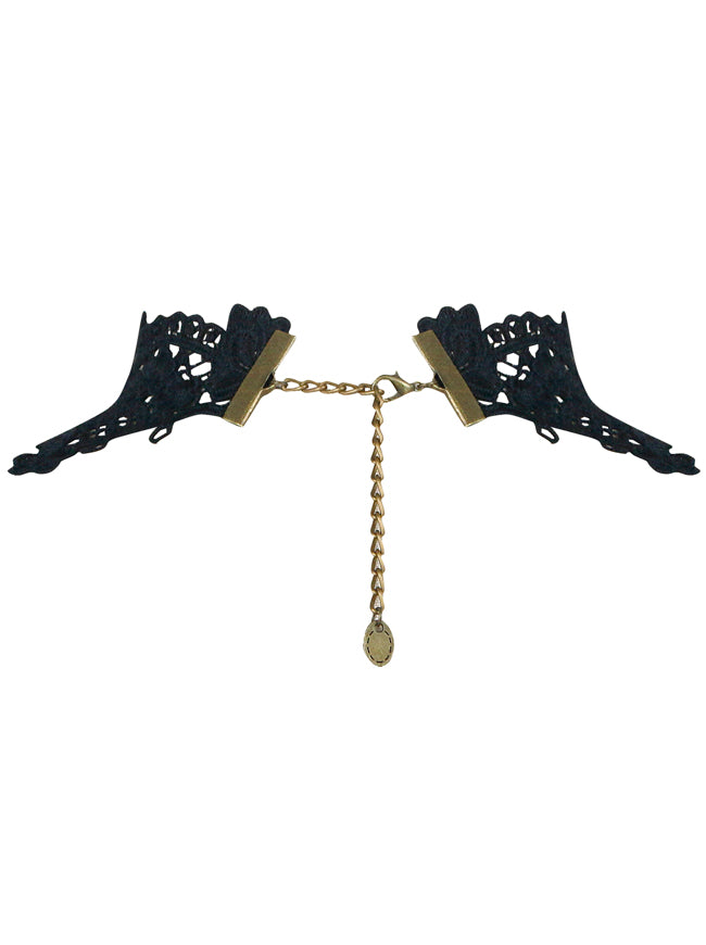 المرأة Steampunk الدانتيل المختنق الخرز سلسلة قلادة الزخرفية قلادة تأثيري اكسسوارات الأسود عرض الظهر